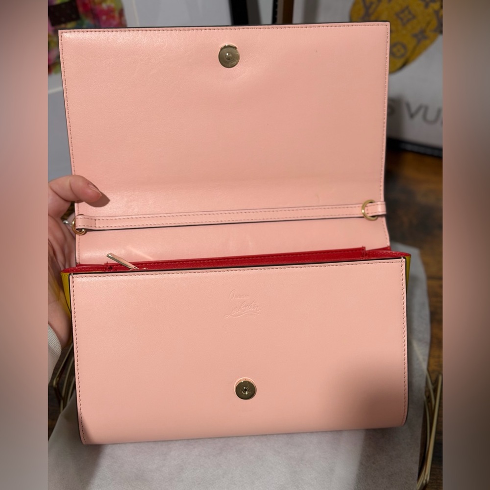 Christian Louboutin Pink Paloma Studded Clutch - Picture 3 of 5